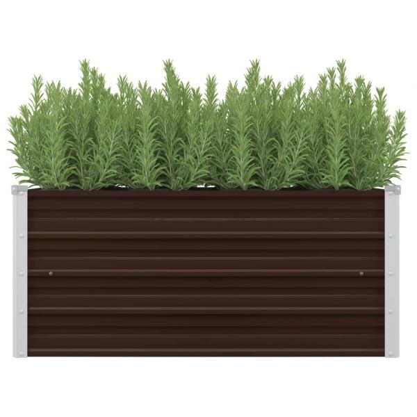 Garten-Hochbeet Braun 100 x 40 x 45 cm Verzinkter Stahl