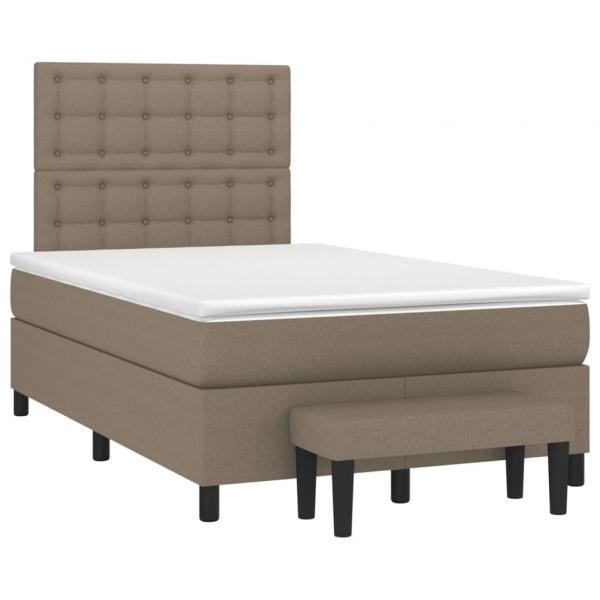 Boxspringbett mit Matratze Taupe 120x200 cm Stoff