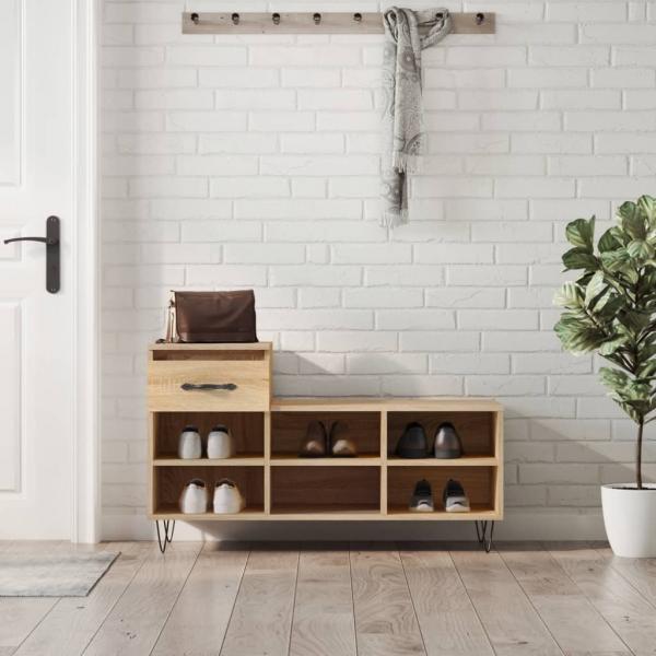 ARDEBO.de - Schuhregal Sonoma-Eiche 102x36x60 cm Holzwerkstoff