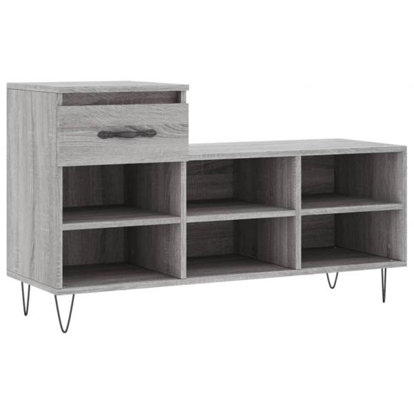 Schuhregal Grau Sonoma 102x36x60 cm Holzwerkstoff