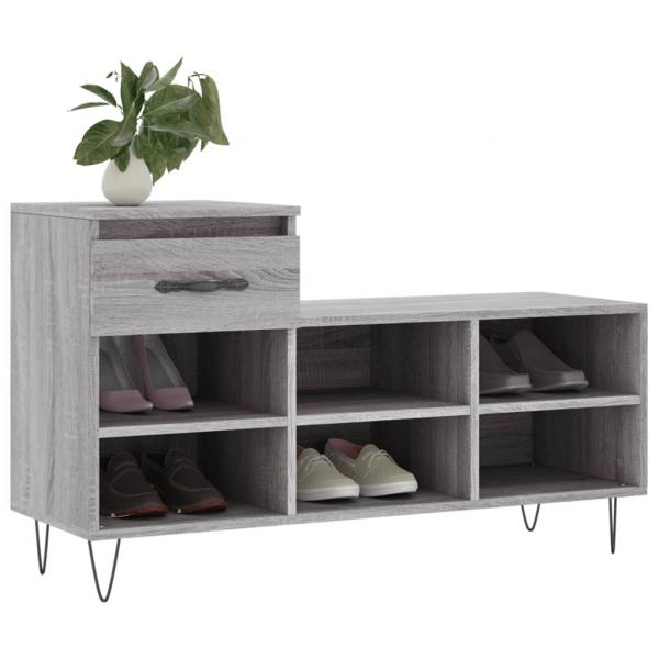 Schuhregal Grau Sonoma 102x36x60 cm Holzwerkstoff