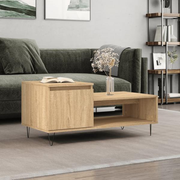 ARDEBO.de - Couchtisch Sonoma-Eiche 100x50x45 cm Holzwerkstoff