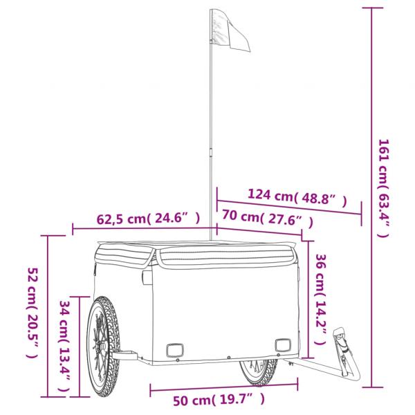 Fahrradanhänger Schwarz 45 kg Eisen