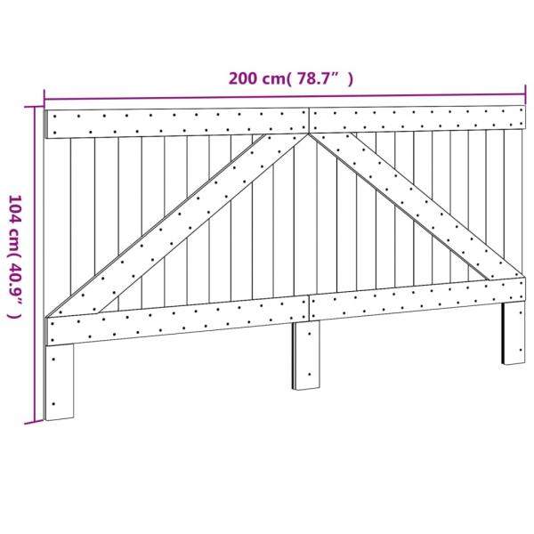 Kopfteil 200x104 cm Massivholz Kiefer