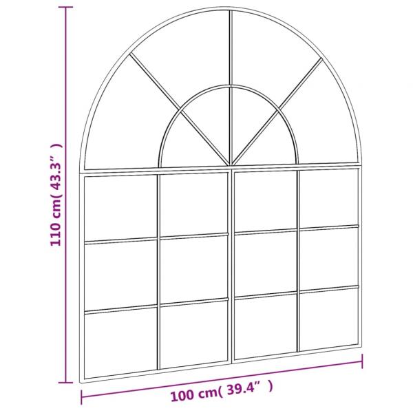 Wandspiegel Schwarz 100x110 cm Gewölbt Eisen