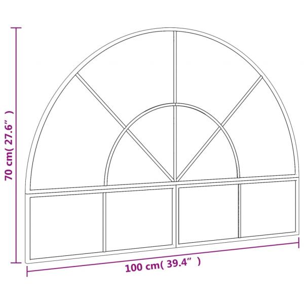 Wandspiegel Schwarz 100x70 cm Gewölbt Eisen