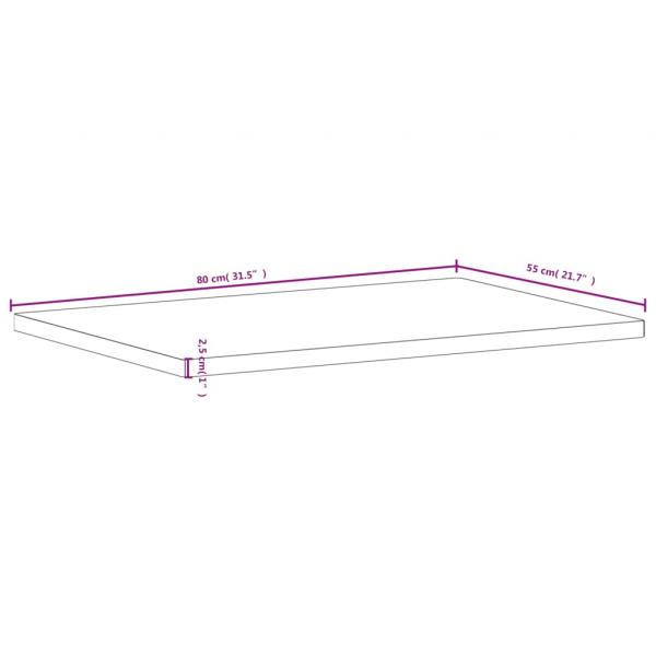 Werkbankplatte 80x55x2,5 cm Massivholz Buche