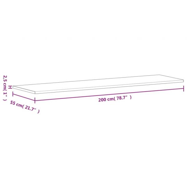 Schreibtischplatte 200x55x2,5 cm Massivholz Buche