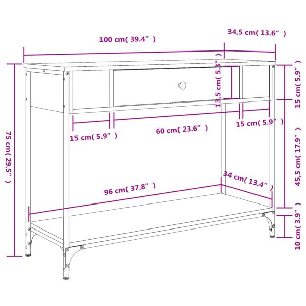 Konsolentisch Schwarz 100x34,5x75 cm Holzwerkstoff