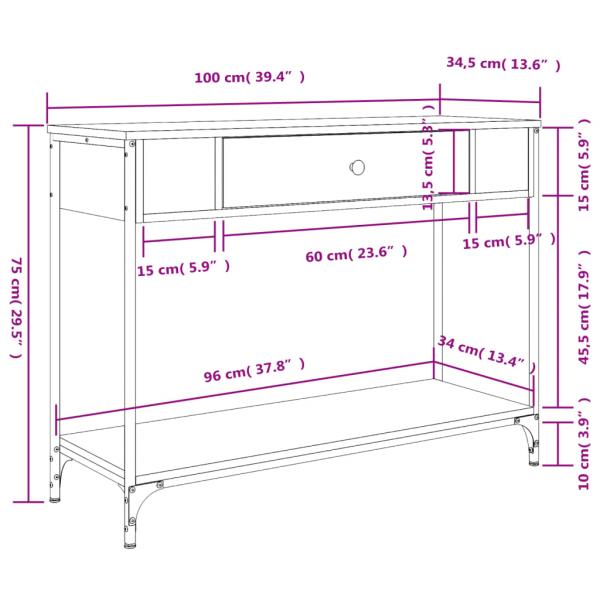 Konsolentisch Sonoma-Eiche 100x34,5x75 cm Holzwerkstoff