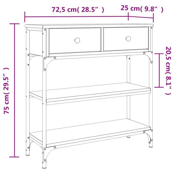 Konsolentisch Sonoma-Eiche 72,5x25x75 cm Holzwerkstoff