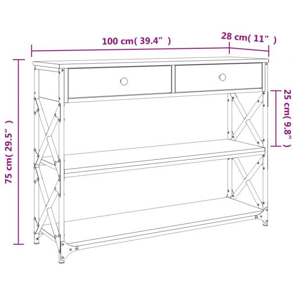 Konsolentisch Räuchereiche 100x28x75 cm Holzwerkstoff