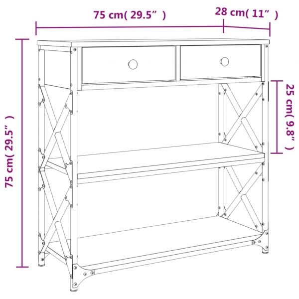 Konsolentisch Sonoma-Eiche 75x28x75 cm Holzwerkstoff