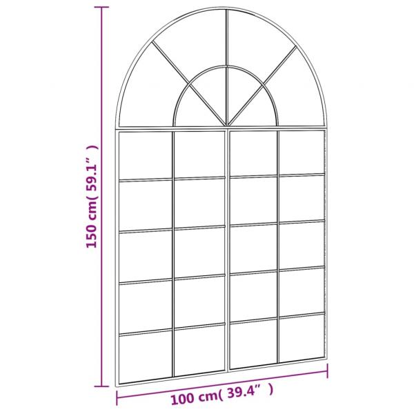 Wandspiegel Schwarz 100x150 cm Gewölbt Eisen