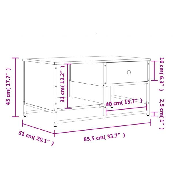 Couchtisch Sonoma-Eiche 85,5x51x45 cm Holzwerkstoff