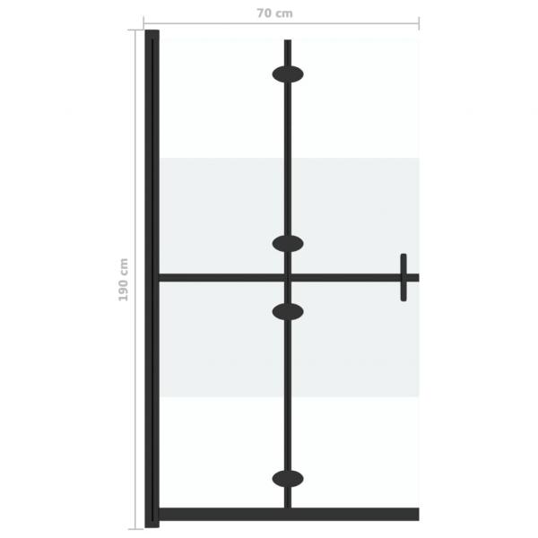 Faltbare begehbare Duschwand Halbmattiertes ESG-Glas 70x190 cm