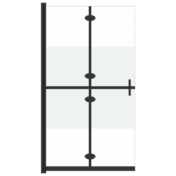 Faltbare begehbare Duschwand Halbmattiertes ESG-Glas 100x190 cm