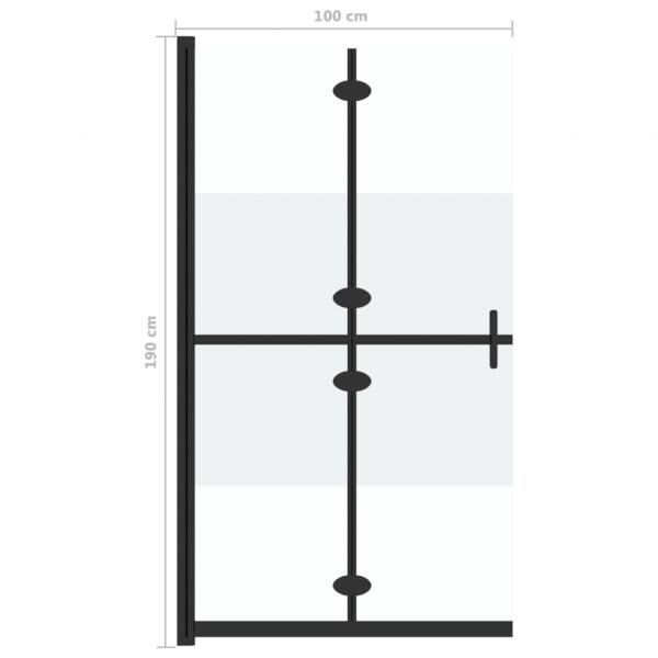 Faltbare begehbare Duschwand Halbmattiertes ESG-Glas 100x190 cm