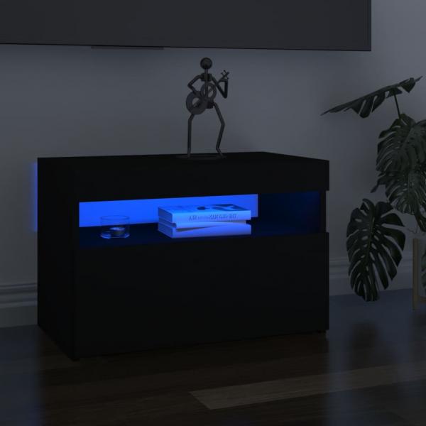 ARDEBO.de - TV-Schränke LED-Leuchten 2 Stk. Schwarz 60x35x40cm