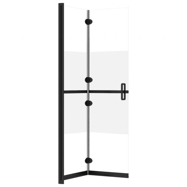 Faltbare begehbare Duschwand Halbmattiertes ESG-Glas 80x190 cm