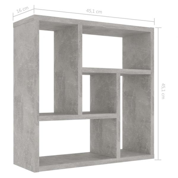 Wandregal Betongrau 45,1x16x45,1 cm Holzwerkstoff