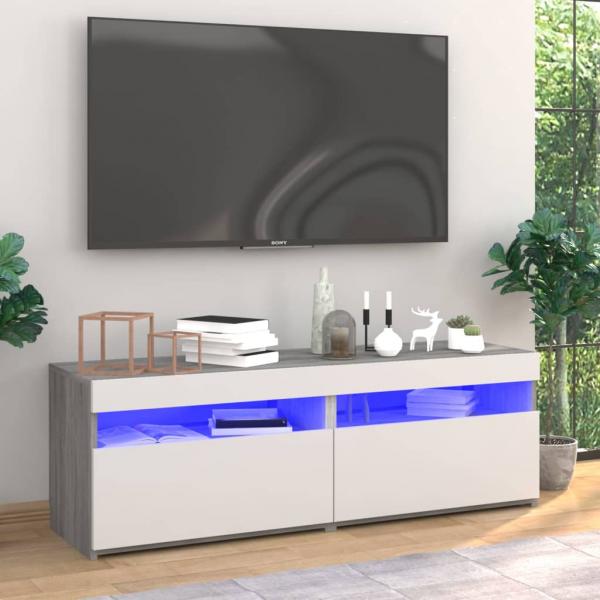 ARDEBO.de - TV-Schränke 2 Stk. mit LED-Leuchten Grau Sonoma 60x35x40 cm