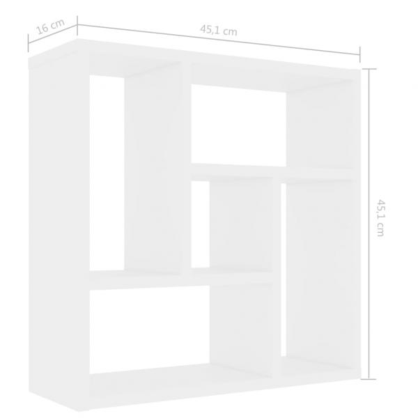 Wandregal Weiß 45,1x16x45,1 cm Holzwerkstoff