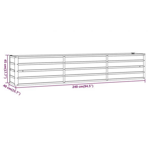 Hochbeet Rostig 240x40x45 cm Cortenstahl