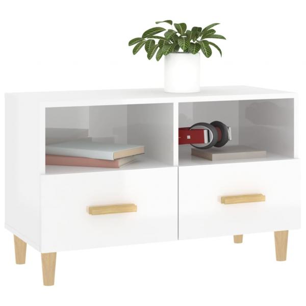 TV-Schrank Hochglanz-Weiß 80x36x50 cm Holzwerkstoff