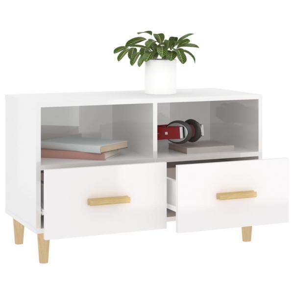 TV-Schrank Hochglanz-Weiß 80x36x50 cm Holzwerkstoff