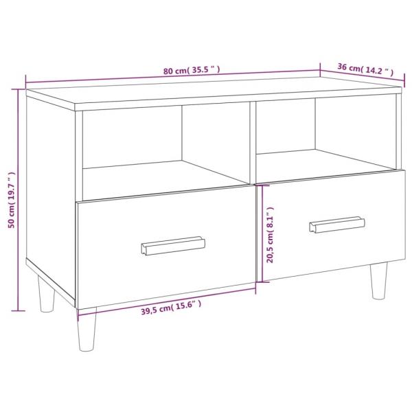 TV-Schrank Hochglanz-Weiß 80x36x50 cm Holzwerkstoff