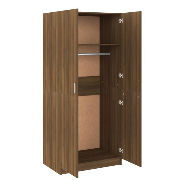 Kleiderschrank Braun Eichen-Optik 80x52x180 cm Holzwerkstoff