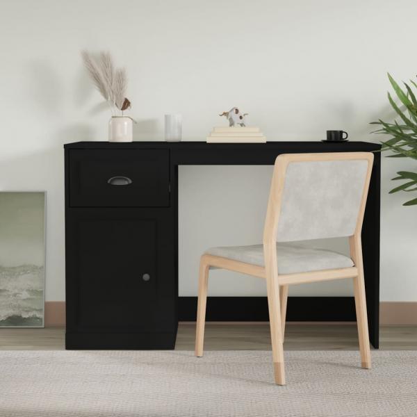 ARDEBO.de - Schreibtisch mit Schublade Schwarz 115x50x75 cm Holzwerkstoff