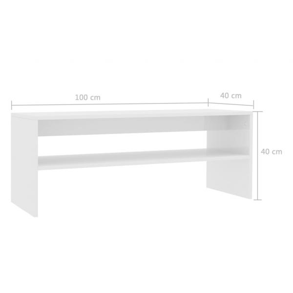 Couchtisch Hochglanz-Weiß 100x40x40 cm Holzwerkstoff