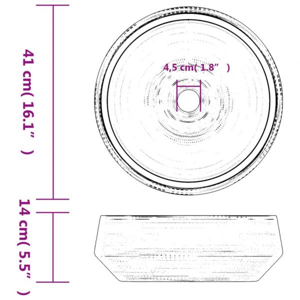 Aufsatzwaschbecken Grau Rund Ø41x14 cm Keramik