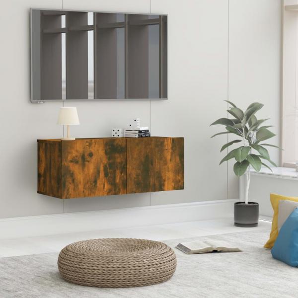 ARDEBO.de - TV-Schrank Räuchereiche 80x30x30 cm Holzwerkstoff