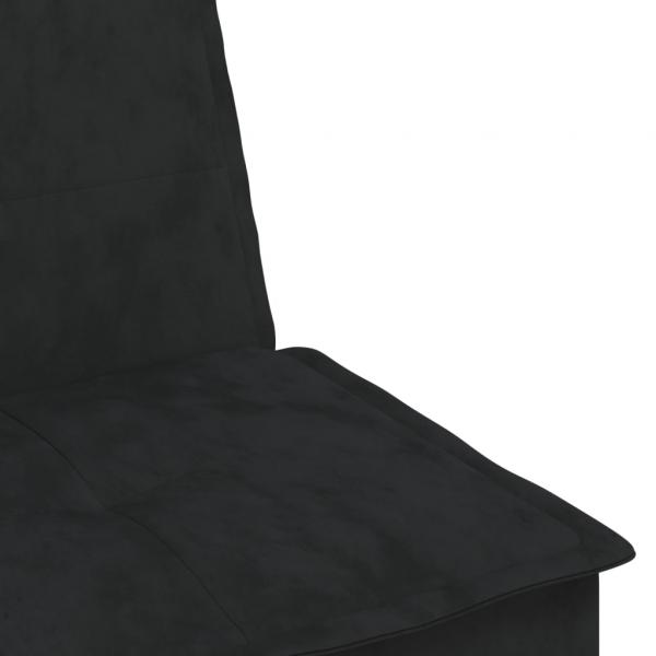 Schlafsofa in L-Form Schwarz 255x140x70 cm Samt