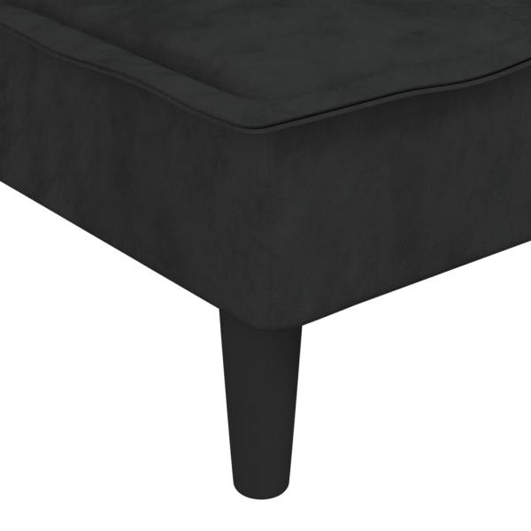 Schlafsofa in L-Form Schwarz 255x140x70 cm Samt