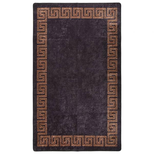 ARDEBO.de - Teppich Waschbar 120x180 cm Schwarz und Golden Rutschfest