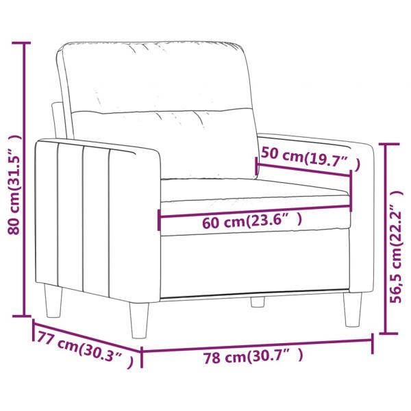 Sofasessel Hellgrau 60 cm Stoff