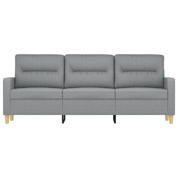 3-Sitzer-Sofa Hellgrau 180 cm Stoff