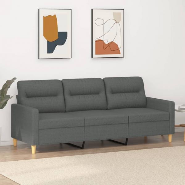 ARDEBO.de - 3-Sitzer-Sofa Dunkelgrau 180 cm Stoff