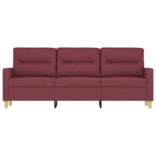 3-Sitzer-Sofa Weinrot 180 cm Stoff