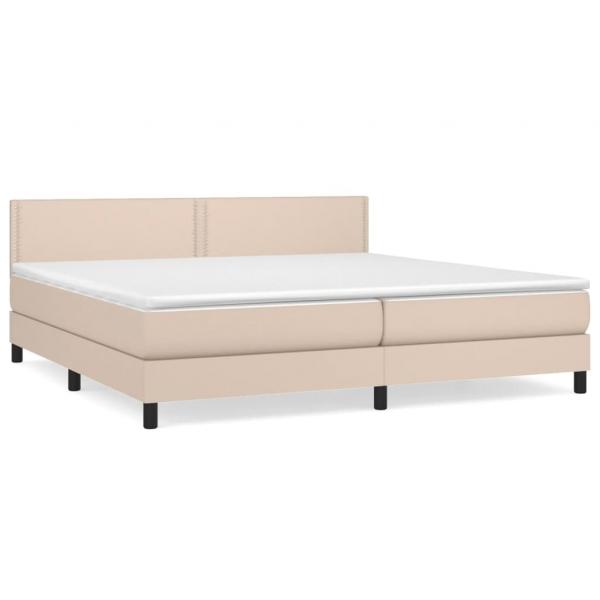 Boxspringbett Matratze Cappuccino-Braun 200x200cm Kunstleder