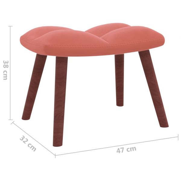 Relaxsessel mit Hocker Rosa Samt