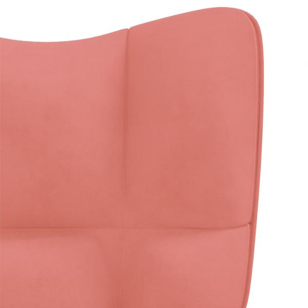 Relaxsessel mit Hocker Rosa Samt