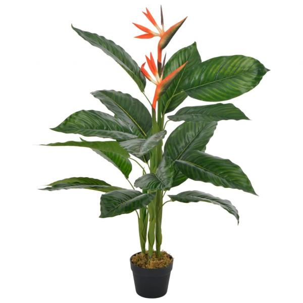 ARDEBO.de - Künstliche Pflanze Strelitzia mit Topf Rot 100 cm