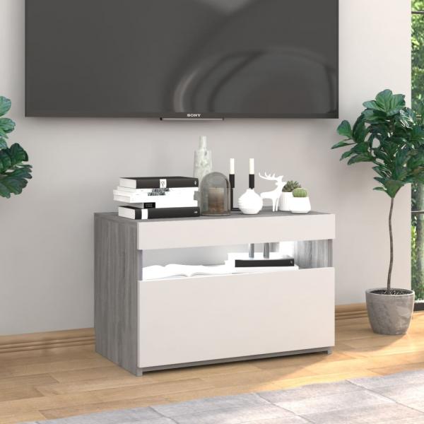 TV-Schrank mit LED-Leuchten Grau Sonoma 60x35x40 cm