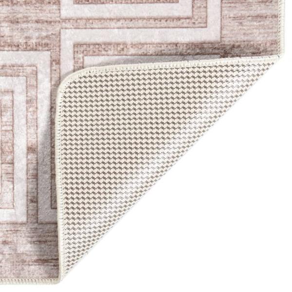 Teppich Waschbar Beige 160x230 cm Rutschfest