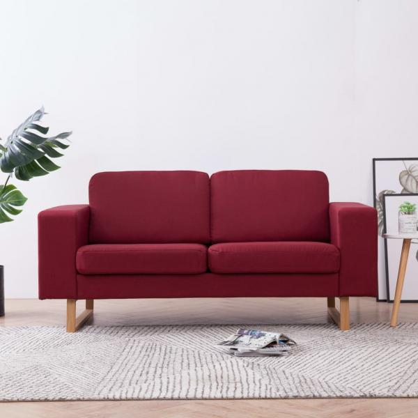 ARDEBO.de - 2-Sitzer-Sofa Stoff Weinrot